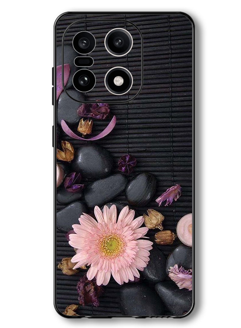 Theodor Case Compatible with OnePlus 15 6.78 Inch Protection Shockproof Bumper Cover Flowers & Stones - Image 1